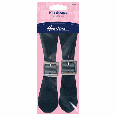 H411.BL Kilt Straps: Black: 2 Pieces..